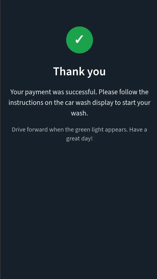 Thank-you screen